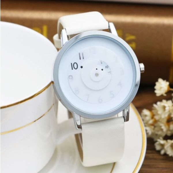 New concept pointerless watch with mesh dial, trendy and fashionable steel strap watch for young people.