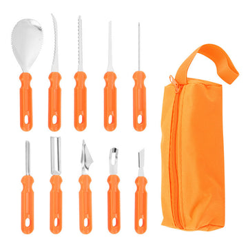 Halloween Pumpkin Carving Knife Ten Piece Set Stainless Steel Fruit Platter Carving Pottery Tool Set